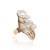 White stones pearl drop adjustable finger ring
