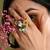 Multicolor crystal adjustable ring