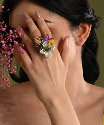 Multicolor crystal adjustable ring 2
