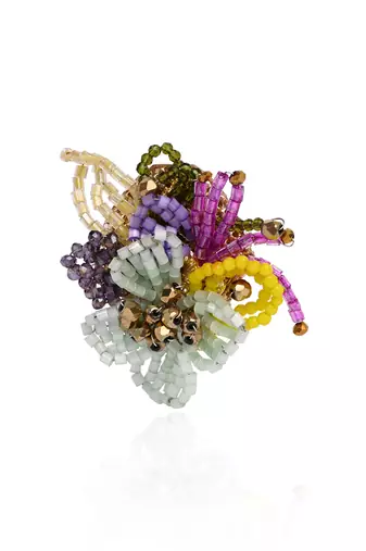 Multicolor crystal adjustable ring