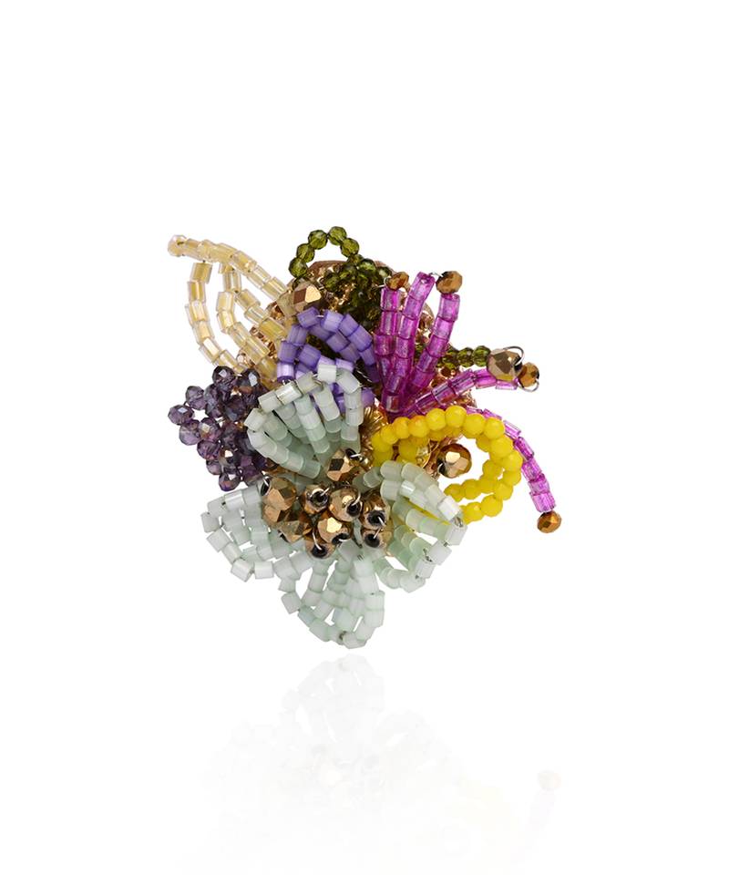 Multicolor crystal adjustable ring