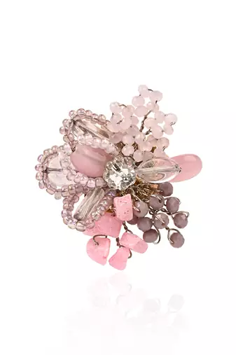 Pink lilac stones adjustable ring