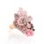 Pink lilac stones adjustable ring
