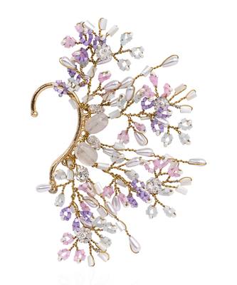 Crystal multicolor stones pastel earcuff 3