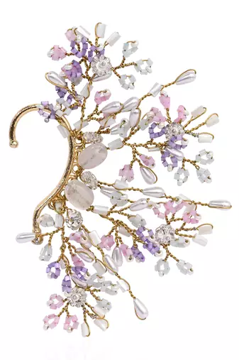 Crystal multicolor stones pastel earcuff
