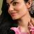 Baby pink stones gold plated earcuff