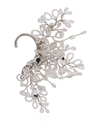 Silver crystal stones earcuff 3