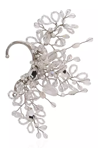 Silver crystal stones earcuff