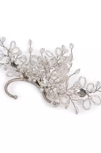 Silver crystal stones earcuff