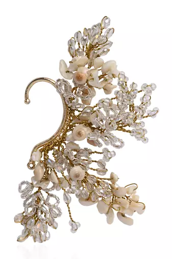 Crystal ivory shell earcuff