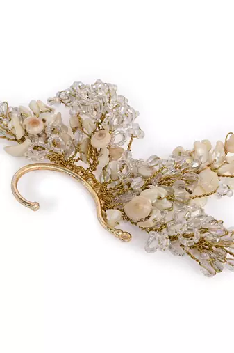 Crystal ivory shell earcuff