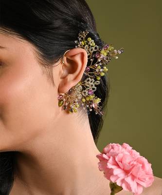 Multicolour stones crystal earcuff 1