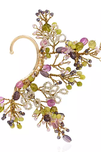 Multicolour stones crystal earcuff