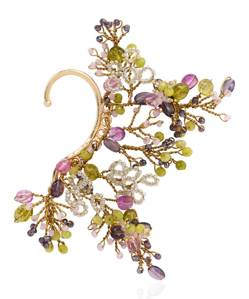 Multicolour stones crystal earcuff