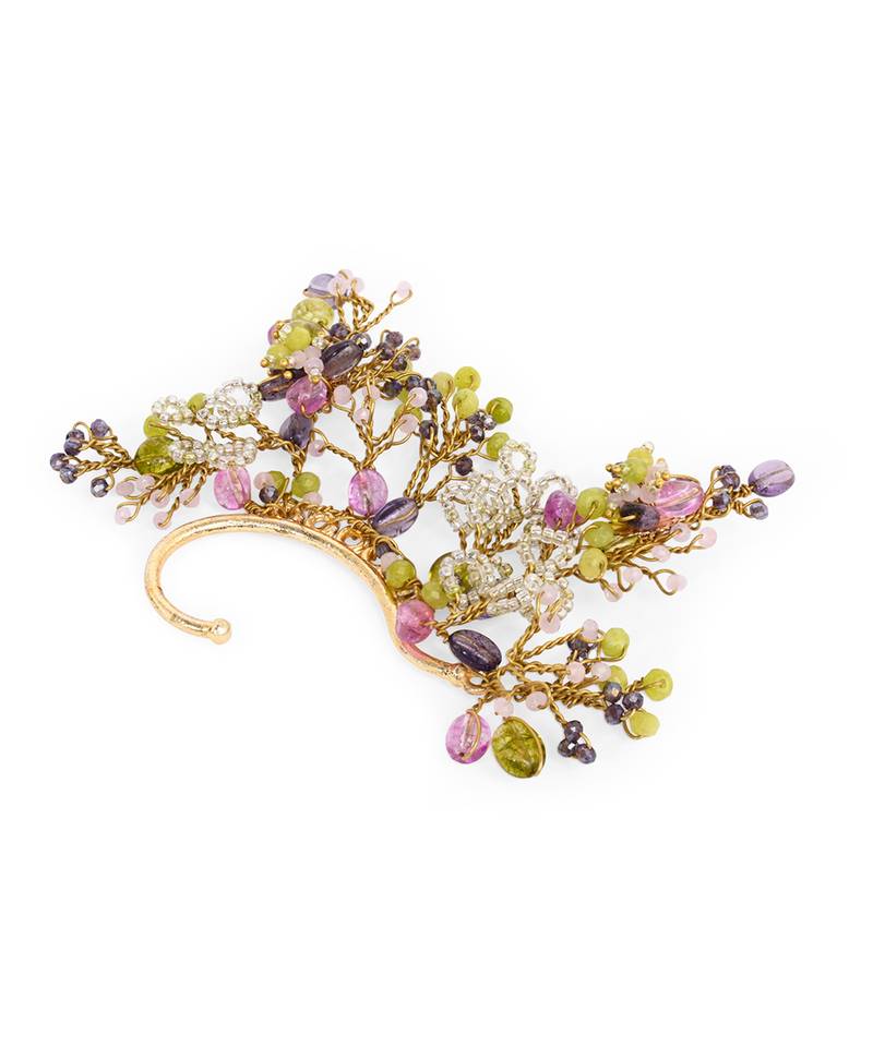 Multicolour stones crystal earcuff
