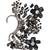 Black grey stones party earcuff