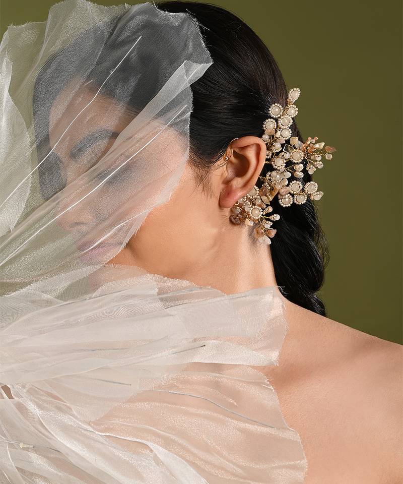 Gold plated peach earcuff