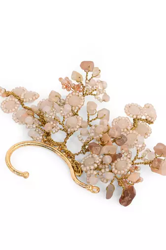 Gold plated peach earcuff