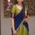 Olive Green & Navy Blue Silk Lehenga Choli Set with Contrast Zari Border