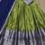 Olive Green & Navy Blue Silk Lehenga Choli Set with Contrast Zari Border