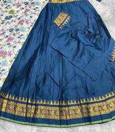 Teal Blue Lehenga Choli Set with Floral Printed Dupatta Set