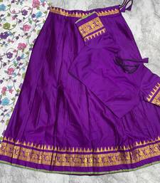 Purple Lehenga Choli Set with Floral Printed Dupatta and Contrast Zari Border Set