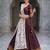 Brown Lehenga Choli Set with Floral Printed Dupatta and Contrast Zari Border Set
