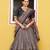 brown art silk printed lehenga choli