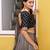 brown art silk printed lehenga choli
