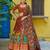 Brown art silk printed lehenga choli