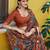 Brown art silk printed lehenga choli