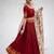 Red Lehenga Choli Set with Floral Printed Dupatta and Contrast Zari Border Set