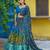 blue art silk printed lehenga choli
