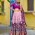 magenta art silk printed lehenga choli