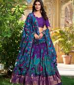 purple art silk printed lehenga choli