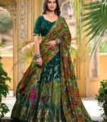 green art silk printed lehenga choli