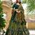 green art silk printed lehenga choli
