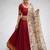 Red Lehenga Choli Set with Floral Printed Dupatta and Contrast Zari Border Set