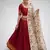 Red Lehenga Choli Set with Floral Printed Dupatta and Contrast Zari Border Set