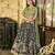 olive art silk printed lehenga choli