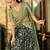 olive art silk printed lehenga choli