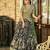 olive art silk printed lehenga choli