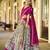 cream art silk printed lehenga choli