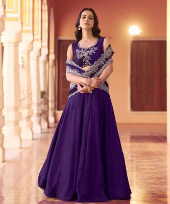 royal-blue blend embroidered lehenga choli 4