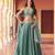 teal silk blend embroidered lehenga choli