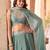 teal silk blend embroidered lehenga choli