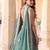teal silk blend embroidered lehenga choli