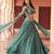 teal silk blend embroidered lehenga choli