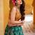 green art silk printed lehenga choli