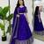 blue silk blend embroidered lehenga choli